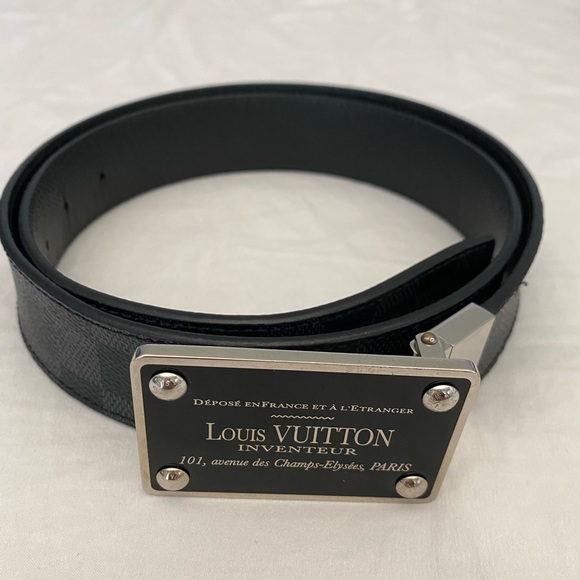 Louis Vuitton Mens Initials Belt Damier Graphite 110cm - 44